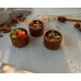 Набор из дубовой тарелки с соусниками из дуба (светлый дуб)